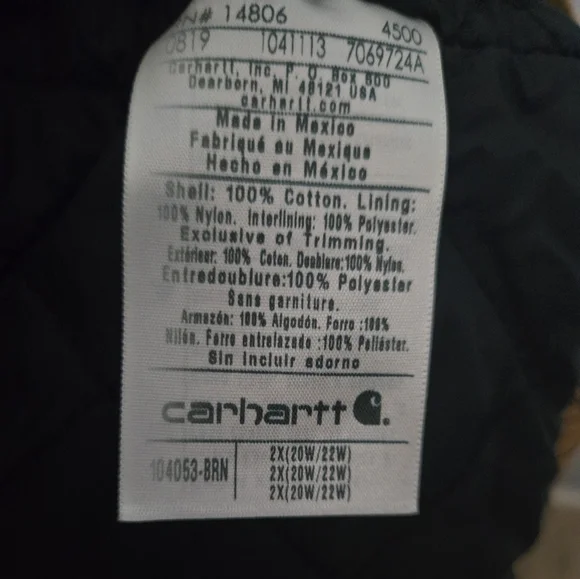 Carhartt Active Jac-Loose Fit Washed Duck Hooded Jacket Brown Womens XXL(20) - Picture 5 of 6